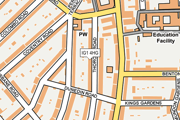 IG1 4HG map - OS OpenMap – Local (Ordnance Survey)