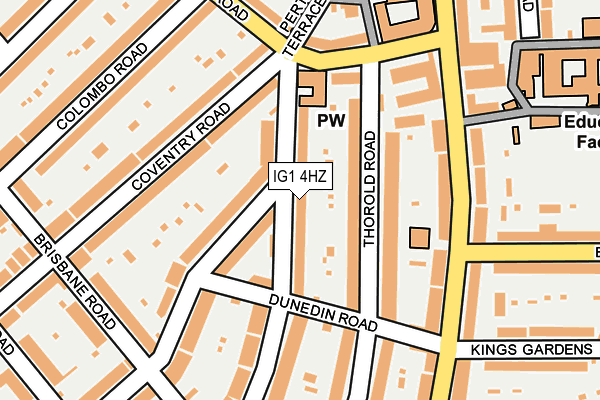 IG1 4HZ map - OS OpenMap – Local (Ordnance Survey)