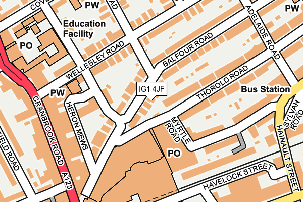 IG1 4JF map - OS OpenMap – Local (Ordnance Survey)