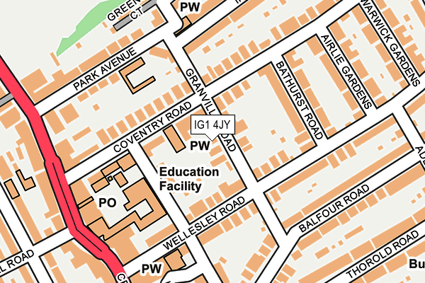 IG1 4JY map - OS OpenMap – Local (Ordnance Survey)