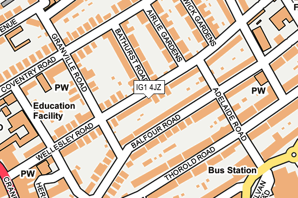 IG1 4JZ map - OS OpenMap – Local (Ordnance Survey)