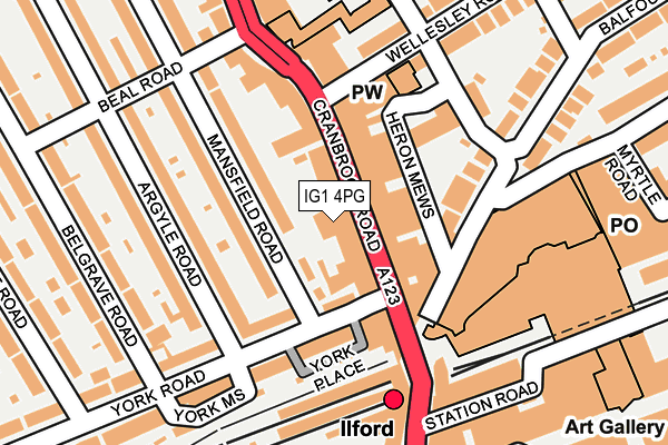 IG1 4PG map - OS OpenMap – Local (Ordnance Survey)