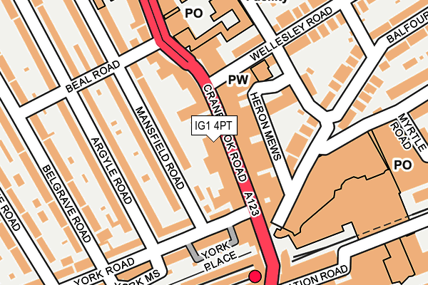 IG1 4PT map - OS OpenMap – Local (Ordnance Survey)