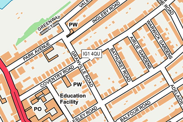 IG1 4QU map - OS OpenMap – Local (Ordnance Survey)