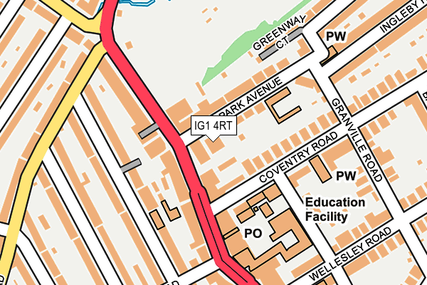 IG1 4RT map - OS OpenMap – Local (Ordnance Survey)