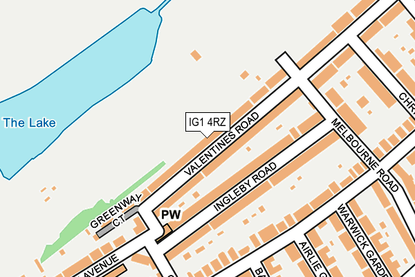 IG1 4RZ map - OS OpenMap – Local (Ordnance Survey)