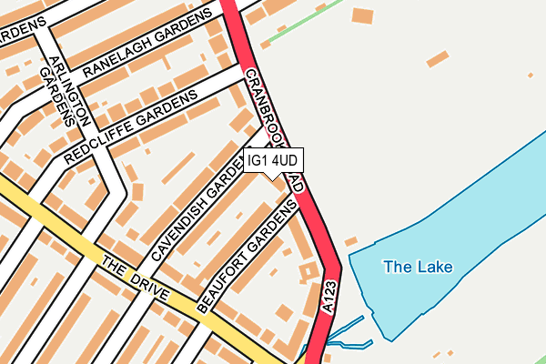 IG1 4UD map - OS OpenMap – Local (Ordnance Survey)
