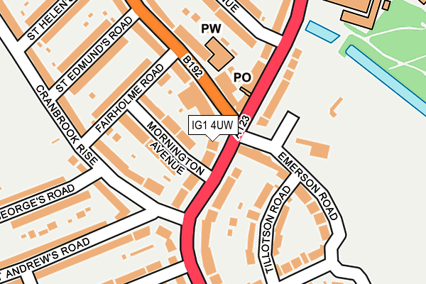 IG1 4UW map - OS OpenMap – Local (Ordnance Survey)