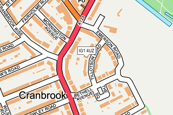 IG1 4UZ map - OS OpenMap – Local (Ordnance Survey)
