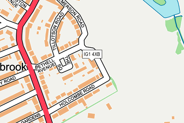 IG1 4XB map - OS OpenMap – Local (Ordnance Survey)