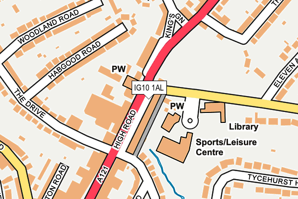 IG10 1AL map - OS OpenMap – Local (Ordnance Survey)