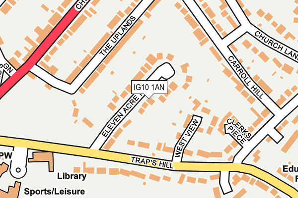 IG10 1AN map - OS OpenMap – Local (Ordnance Survey)