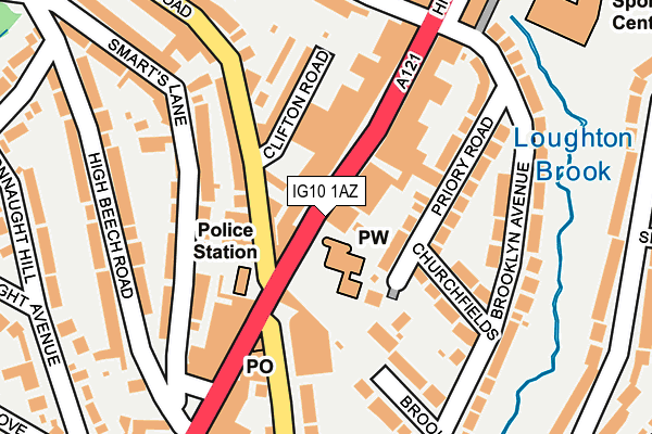 IG10 1AZ map - OS OpenMap – Local (Ordnance Survey)