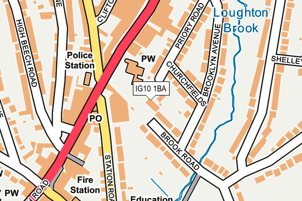 IG10 1BA map - OS OpenMap – Local (Ordnance Survey)