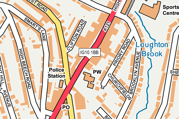 IG10 1BB map - OS OpenMap – Local (Ordnance Survey)