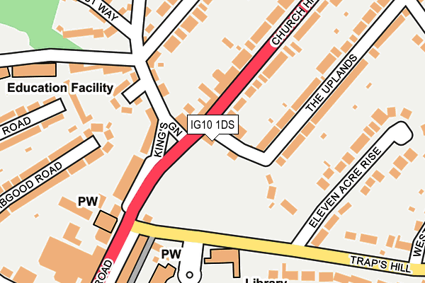 IG10 1DS map - OS OpenMap – Local (Ordnance Survey)