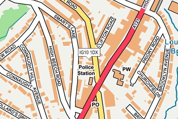 IG10 1DX map - OS OpenMap – Local (Ordnance Survey)