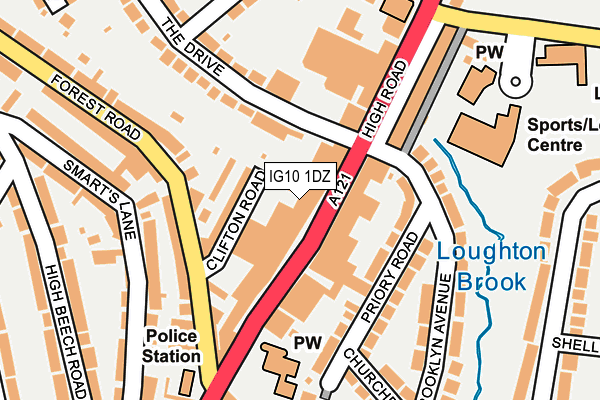 IG10 1DZ map - OS OpenMap – Local (Ordnance Survey)
