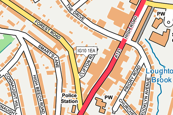 IG10 1EA map - OS OpenMap – Local (Ordnance Survey)