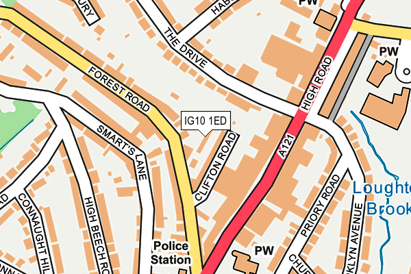 IG10 1ED map - OS OpenMap – Local (Ordnance Survey)