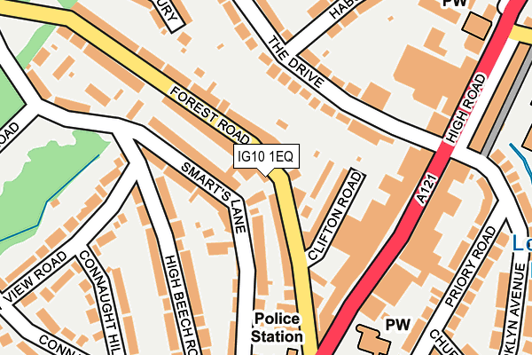 IG10 1EQ map - OS OpenMap – Local (Ordnance Survey)