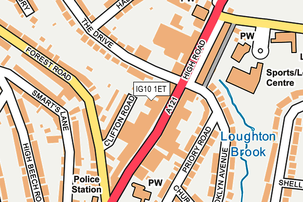 IG10 1ET map - OS OpenMap – Local (Ordnance Survey)