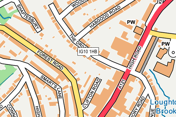 IG10 1HB map - OS OpenMap – Local (Ordnance Survey)