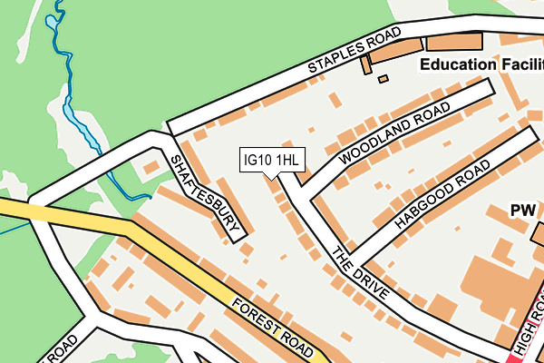 IG10 1HL map - OS OpenMap – Local (Ordnance Survey)