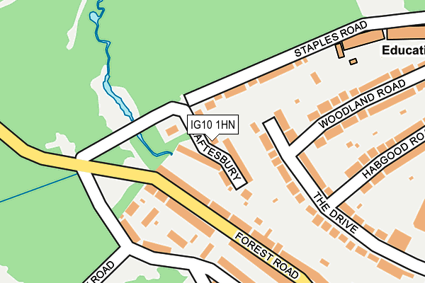IG10 1HN map - OS OpenMap – Local (Ordnance Survey)