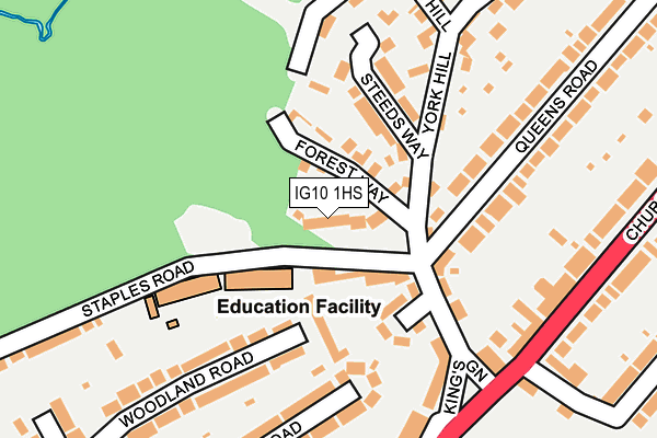 IG10 1HS map - OS OpenMap – Local (Ordnance Survey)