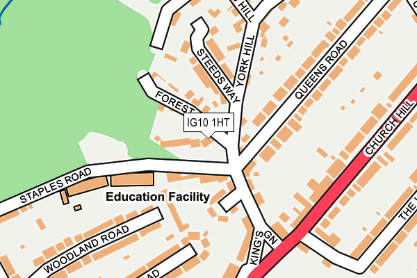 IG10 1HT map - OS OpenMap – Local (Ordnance Survey)