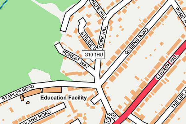 IG10 1HU map - OS OpenMap – Local (Ordnance Survey)