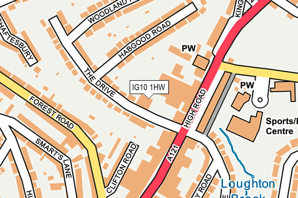 IG10 1HW map - OS OpenMap – Local (Ordnance Survey)