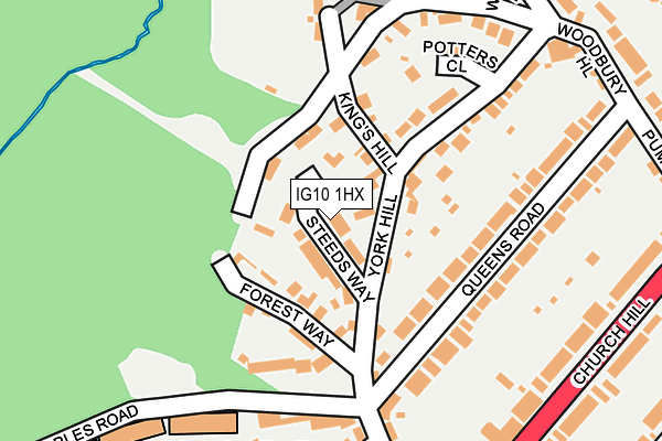 IG10 1HX map - OS OpenMap – Local (Ordnance Survey)