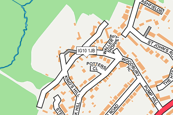 IG10 1JB map - OS OpenMap – Local (Ordnance Survey)