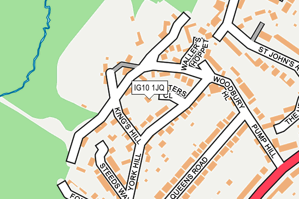 IG10 1JQ map - OS OpenMap – Local (Ordnance Survey)
