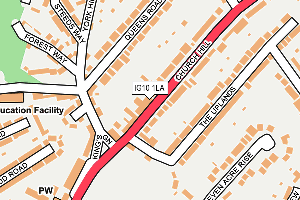 IG10 1LA map - OS OpenMap – Local (Ordnance Survey)