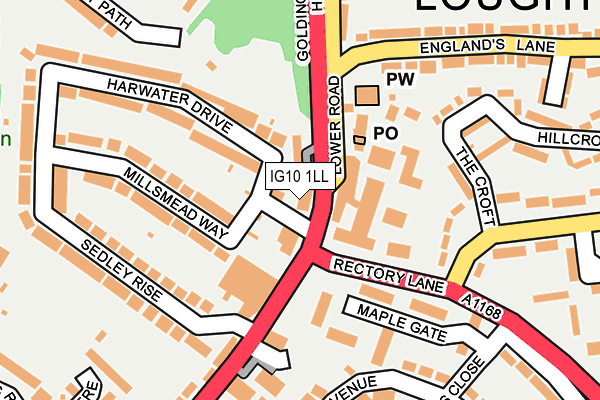IG10 1LL map - OS OpenMap – Local (Ordnance Survey)
