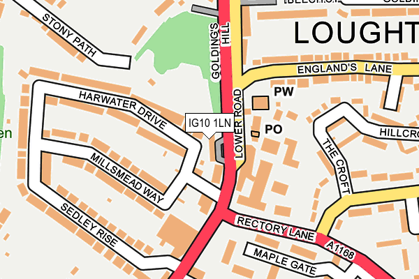 IG10 1LN map - OS OpenMap – Local (Ordnance Survey)