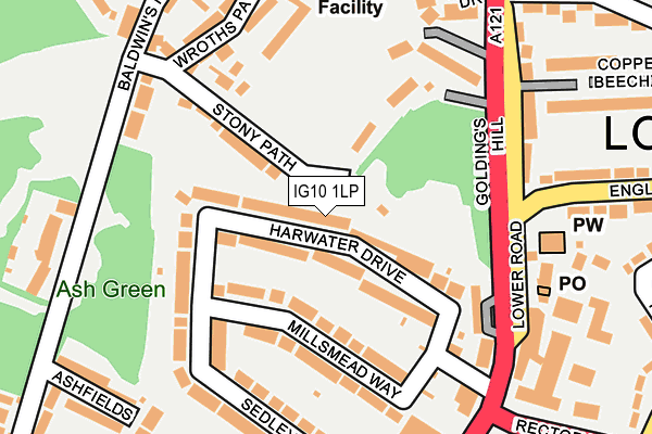 IG10 1LP map - OS OpenMap – Local (Ordnance Survey)