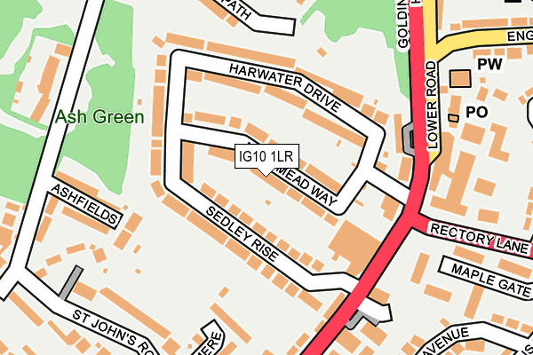 IG10 1LR map - OS OpenMap – Local (Ordnance Survey)