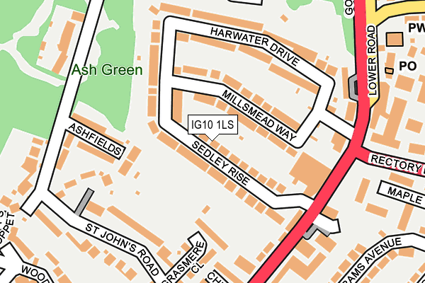 IG10 1LS map - OS OpenMap – Local (Ordnance Survey)