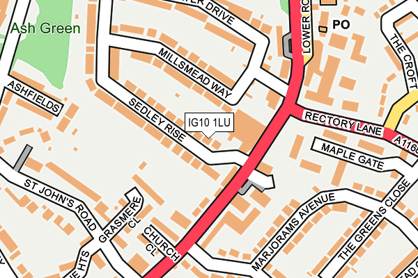 IG10 1LU map - OS OpenMap – Local (Ordnance Survey)