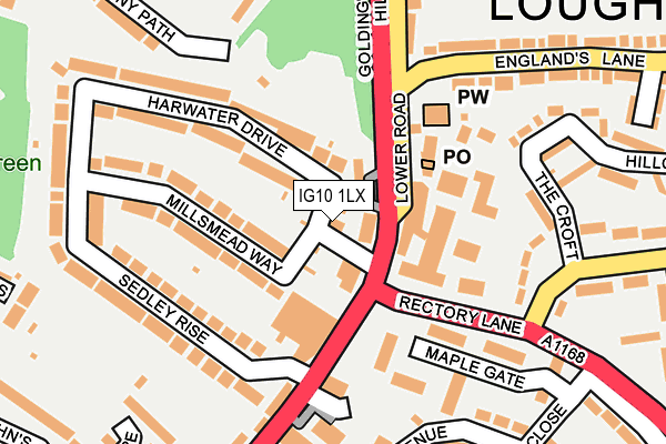 IG10 1LX map - OS OpenMap – Local (Ordnance Survey)