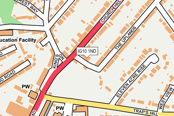 IG10 1ND map - OS OpenMap – Local (Ordnance Survey)