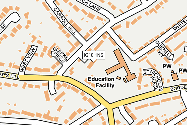 IG10 1NS map - OS OpenMap – Local (Ordnance Survey)
