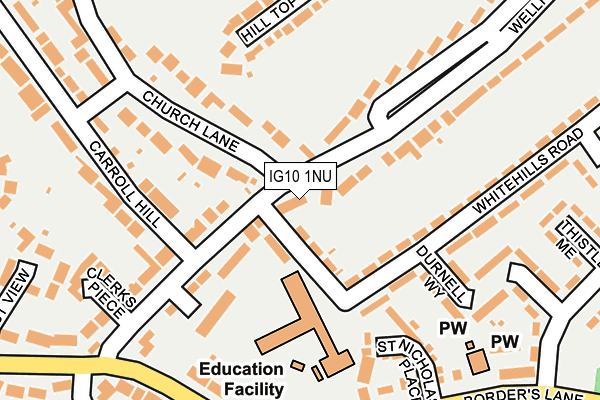 IG10 1NU map - OS OpenMap – Local (Ordnance Survey)