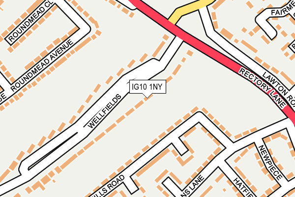 IG10 1NY map - OS OpenMap – Local (Ordnance Survey)