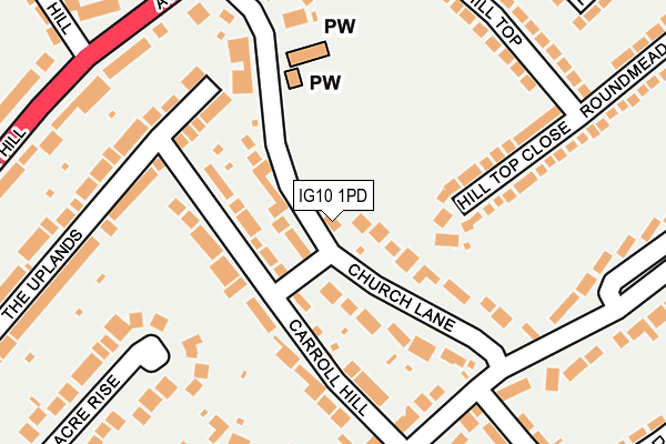 IG10 1PD map - OS OpenMap – Local (Ordnance Survey)