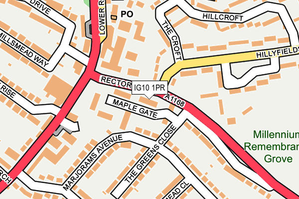 IG10 1PR map - OS OpenMap – Local (Ordnance Survey)